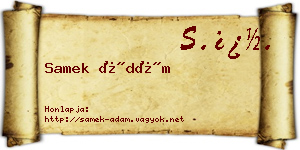 Samek Ádám névjegykártya